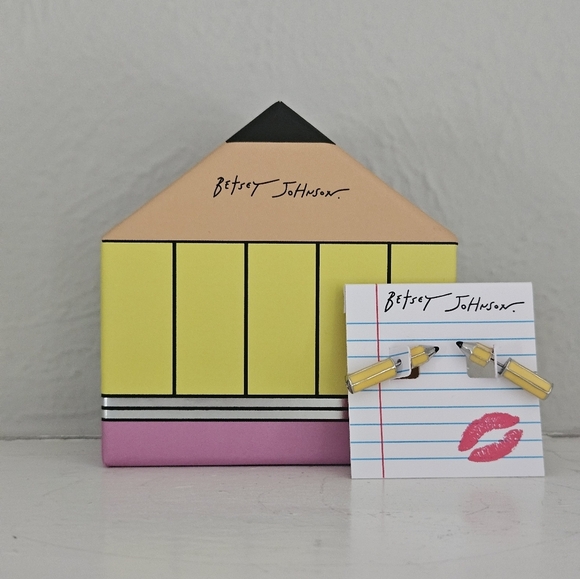 NWT Betsey Johnson 'Back To School' Bracelet And Earrings Bundle- Yellow Edition - Picture 4 of 4